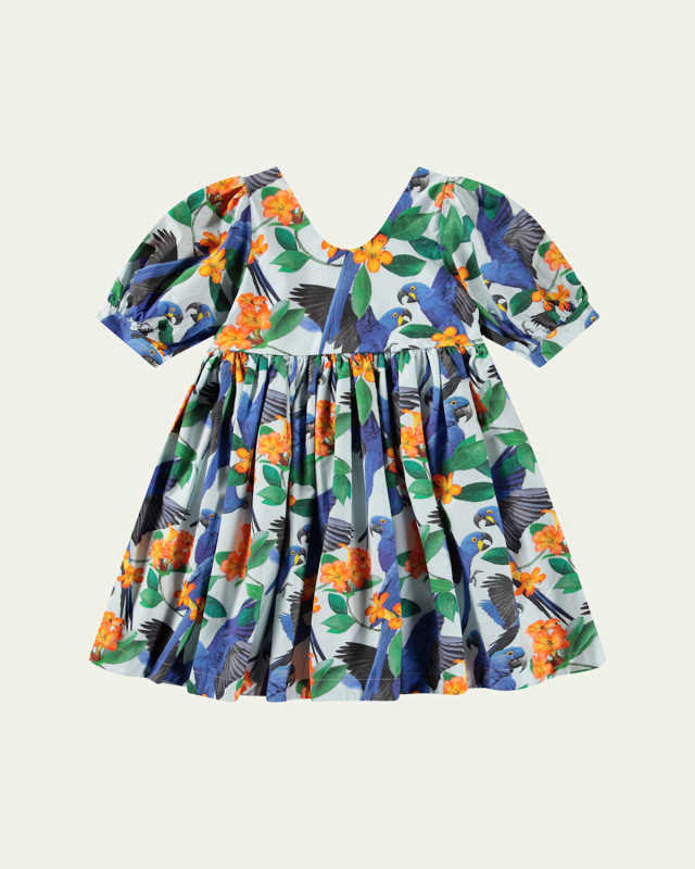 Girl's Camilo Tropical-Print Dress, Size 3T